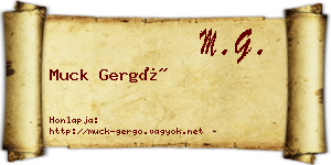 Muck Gergő névjegykártya